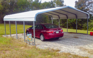 Carport installation with red car for gallery page