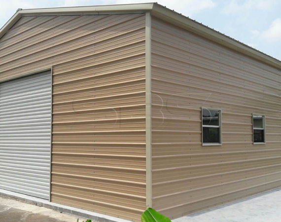 Beige Building with Garage by Better Buildings